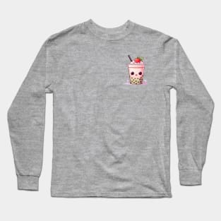 Cute pink boba Long Sleeve T-Shirt